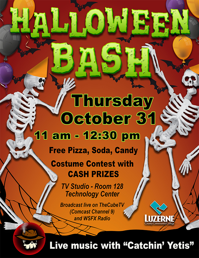 Halloween Bash, Technology Center, TV Studio, Room 128, 11:00 a.m - 12:30 p.m 